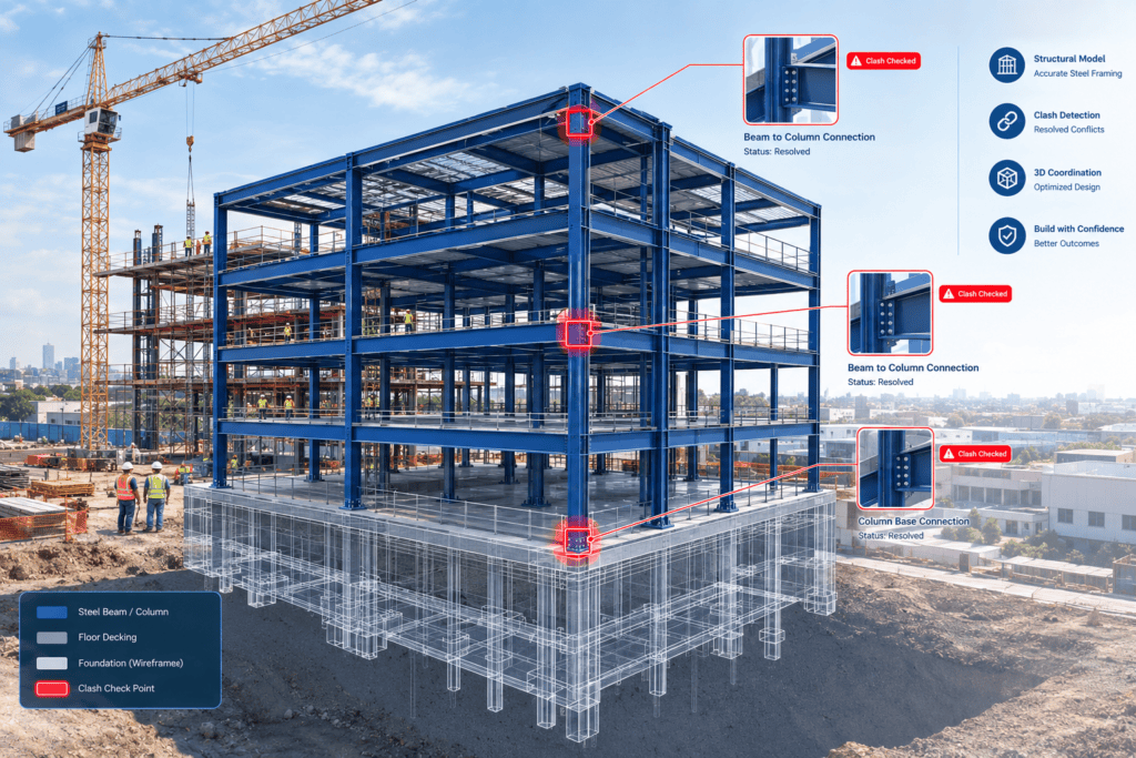 Structural BIM model for a multi-story US healthcare facility